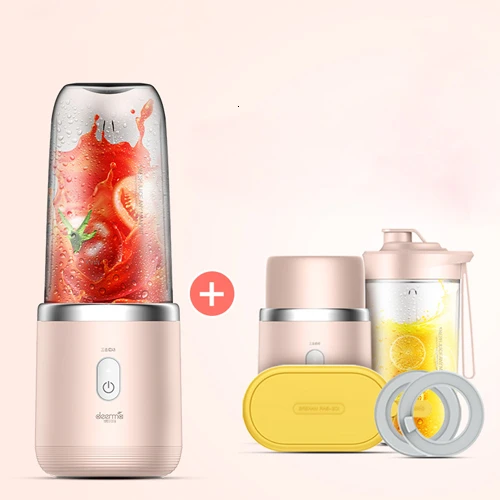 4 big accessories Xiaomi Deerma, портативный блендер, электрическая соковыжималка, 400 мл, беспроводная, автоматическая, многофункциональная, USB, перезаряжаемая, мини-чашка для сока, резка, миксер - Цвет: 4 big accessories