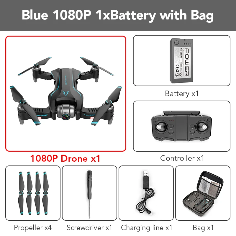Blue1080p 1B withBag FUNSKY S20 wifi FPV с 4 K/1080 P HD камерой 18 минут время полета Интеллектуальный складной Радиоуправляемый Дрон Квадрокоптер - Цвет: Blue1080p 1B withBag
