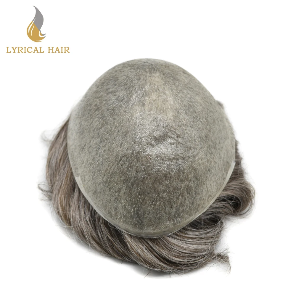 Невидимая линия волос ультра тонкая кожа V-loop мужские s Toupee человеческие волосы