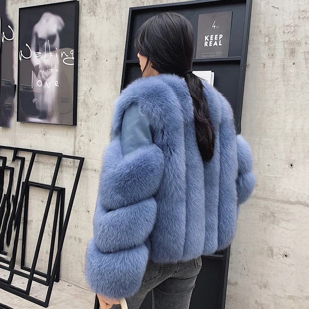 TOPFUR Real Fox Fur Coat For Women Genuine Sheepskin Natural Whole Skin Fox Fur Jackets Woman Winter Overcoats Luxury Fur Coats