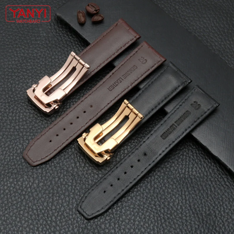 Genuine leather watch strap 20mm 22mm for MAURICE LACROIX watchband folding buckle leisure business cow leather bracelet