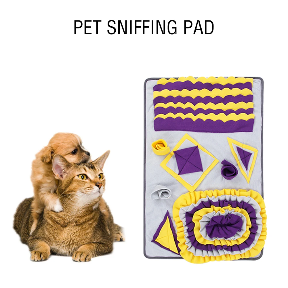 

Patchwork Dog Puppy Snuffle Mats Pet Sniffing Smell Blanket Training Lose Weight Food Dispenser Cushion Blankets