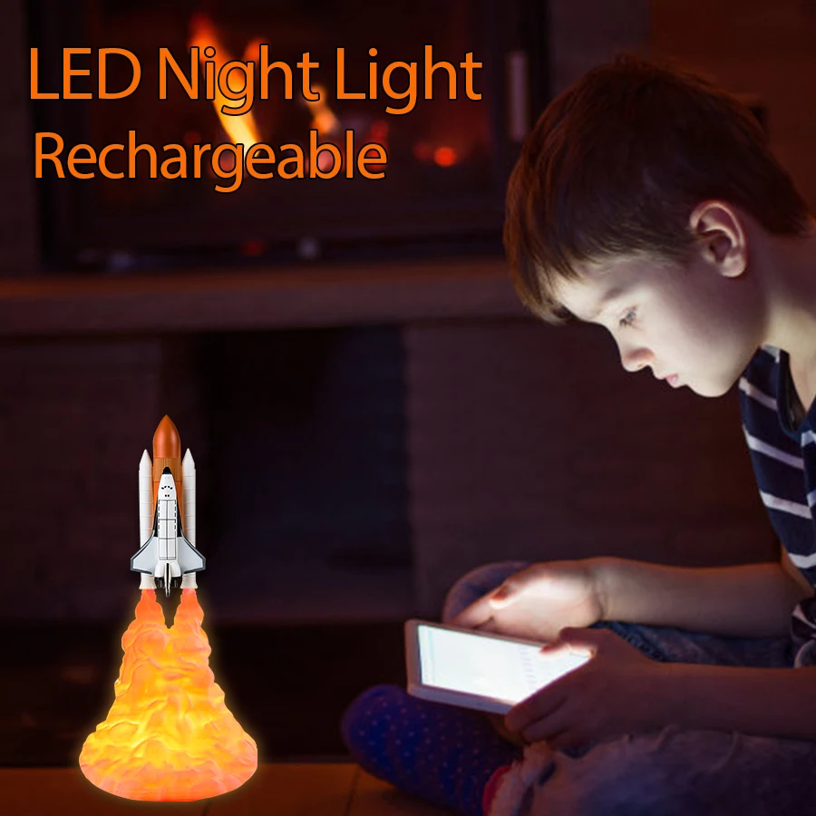 Ночник светильник с 3D-принтом для космического челнока настольная лампа