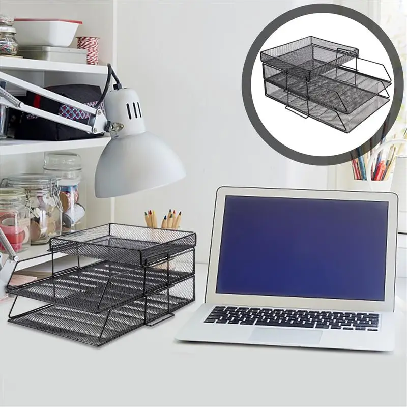 

1Pc Exquisite Practical Durable Portable Multi-layer File Rack Desktop Documents Organizer