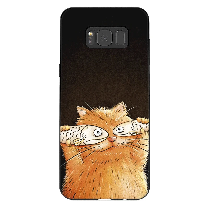 Phone Case for Samsung M10 M20 M30 M40 S6 S7 Edge S9 S8 S10 S10E Plus Note 8 9 10 Cute cartoon cat1 | Мобильные телефоны и