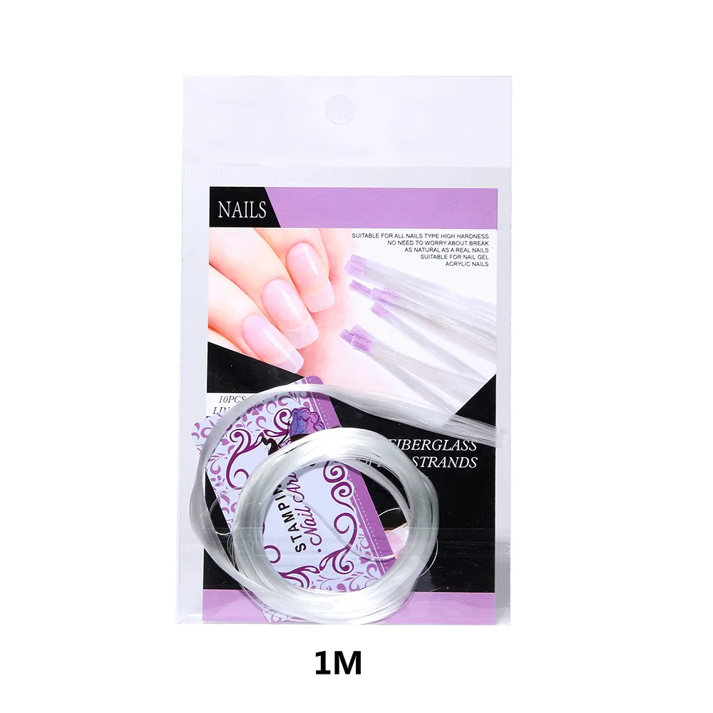 1M 1 м/1,5 м/2 м для дизайна ногтей стекловолокно для УФ-геля DIY ногтей белые акриловые накладные ногти со скребком DIY инструмент для спа ногтей - Цвет: 1M
