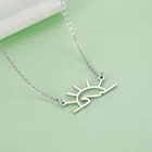 Ожерелье женское из нержавеющей стали, с кулоном и закатом