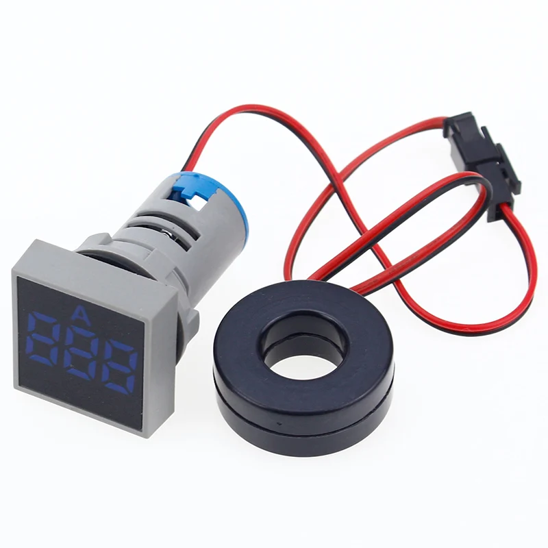 Blue Current Meters 22 мм 0-100A цифровой амперметр измеритель тока/измерители напряжения индикатор светодиодная лампа квадратный сигнальный светильник - Цвет: Blue Current Meters
