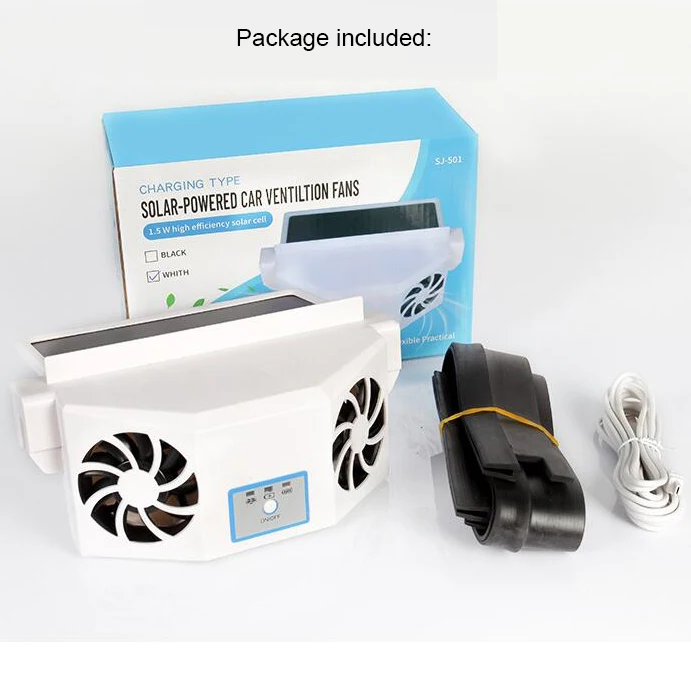 

Solar/USB Dual Charging Vehicle Cooling Tool Car Exhaust Fan Vehicle Air Circulation Smoke Exhaust Fan Car Ventilation Fan