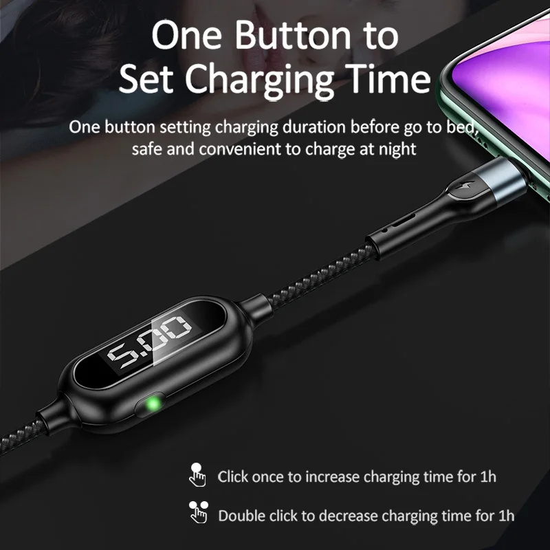 Кабель USAMS для iphone 11 pro max XS XR 8 7 6 6s 2A кабель быстрой зарядки светодиодный дисплей