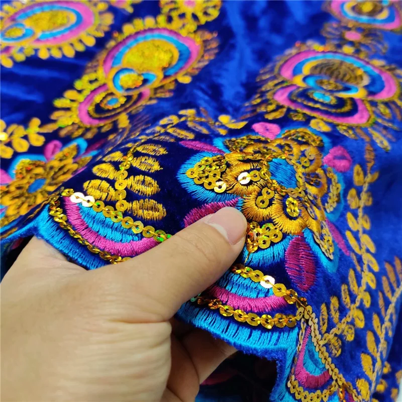 Бордового цвета в нигерийском стиле с блестками и бархатной ткани кружева Ткань 5