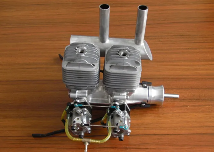 DLA64i2 64cc CNC линейный двухцилиндровый газовый двигатель для радиоуправляемый самолет вертолет
