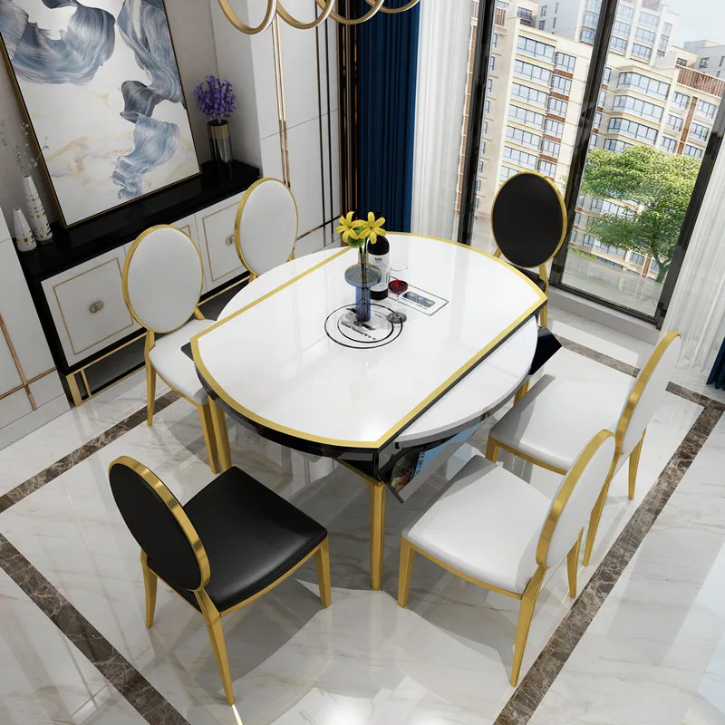 2019 светильник класса люкс круглый обеденный стол современный минималист мелкие