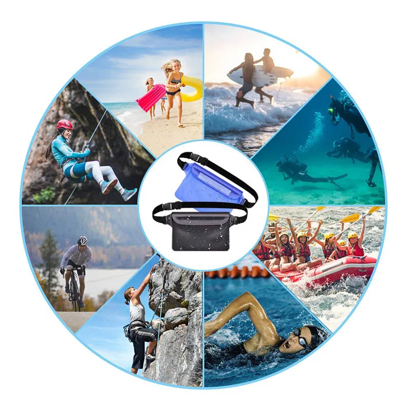

Waterproof Dry Bag Pouch For Phone Bag Adjustable Waist Strap Shoulder Bags Underwater Case For Beach Swimming Boating Fishing