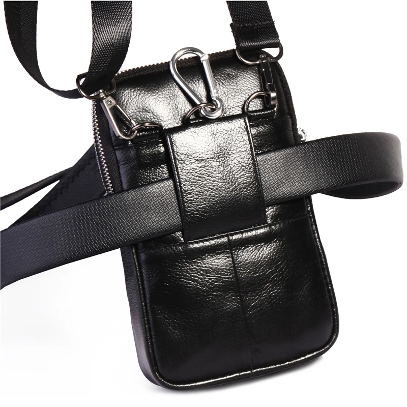 Мужская поясная сумка из натуральной кожи забавная маленькая сумочка-мессенджер