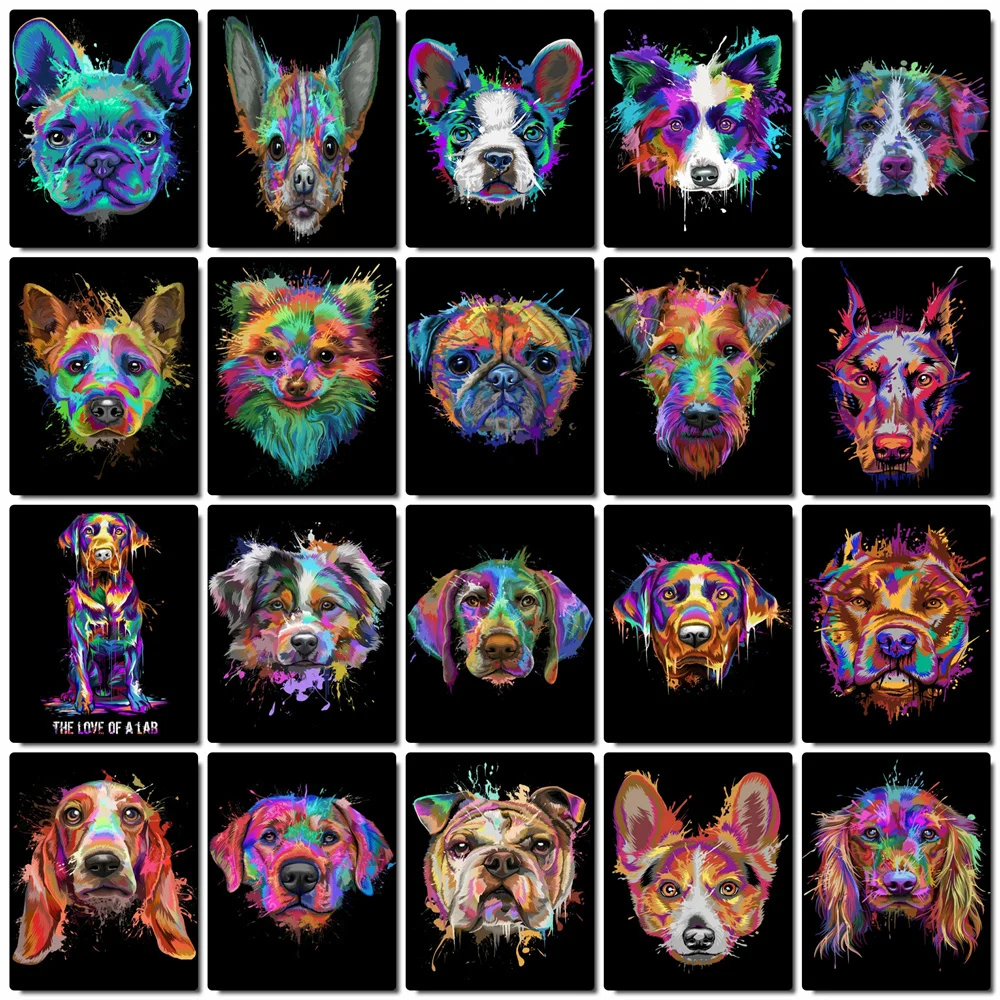 

Картина маслом по номерам HUACAN, картина по номерам, уникальный подарок с собакой, животное для украшения детской комнаты