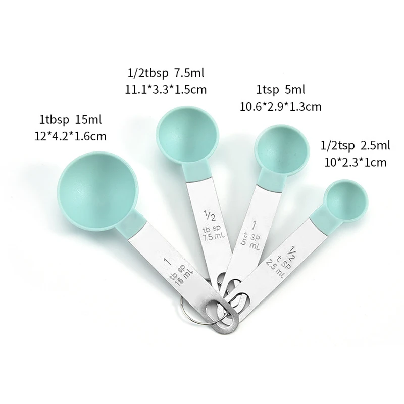 

New 4Pcs Stainless Steel PP Measuring Cups Spoons Kitchen Baking Cooking Tools Set Kitchen Supplies SCI88