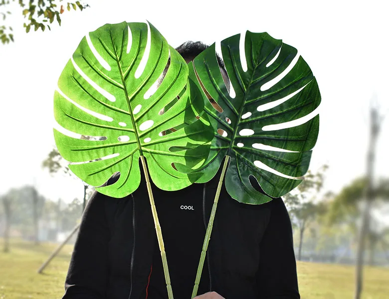 Искусственные искусственные листочки 5 шт. золотые серебряные зеленые растения