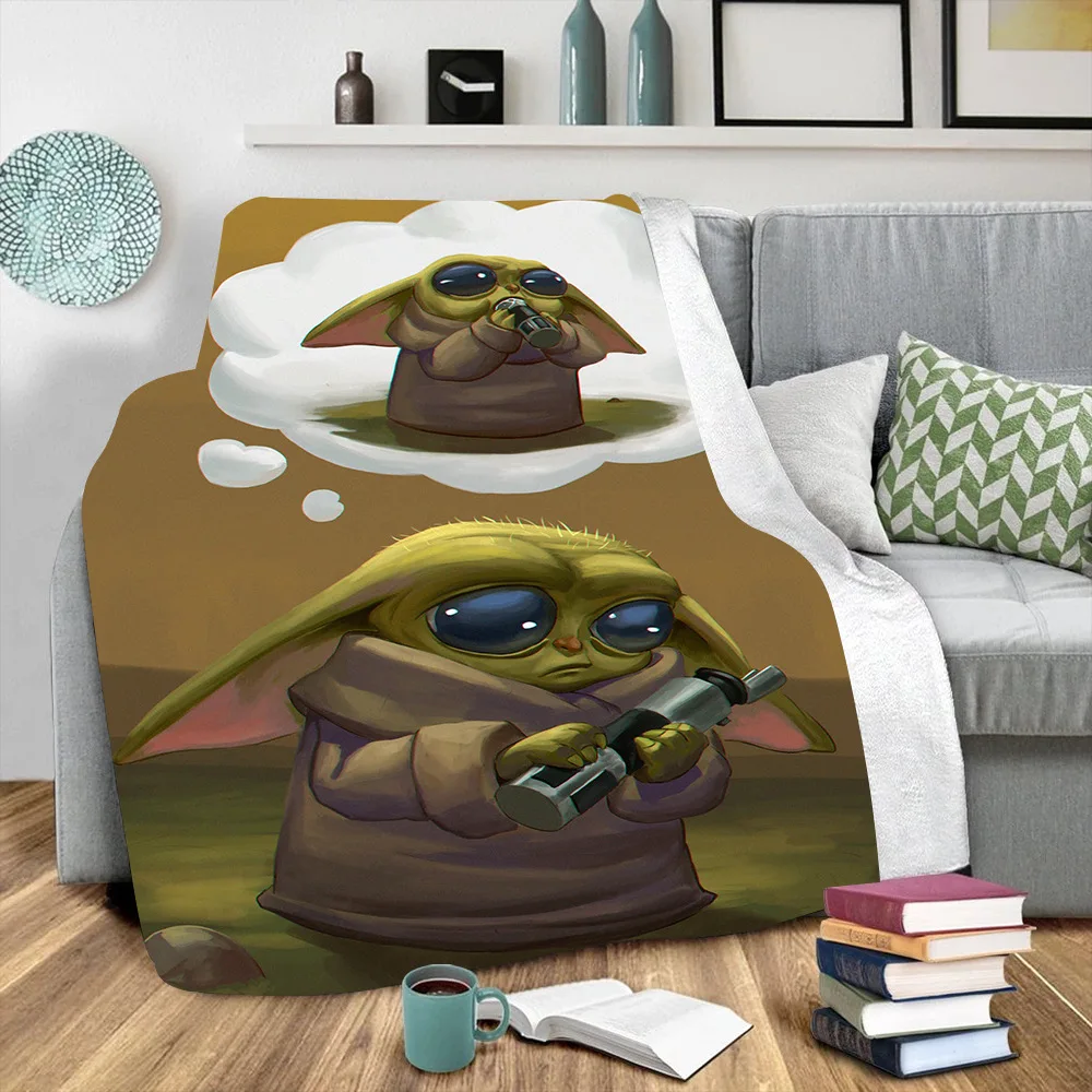 3D Звездные войны Baby Yoda супер мягкие теплые одеяла шерпа мультфильмы флисовый