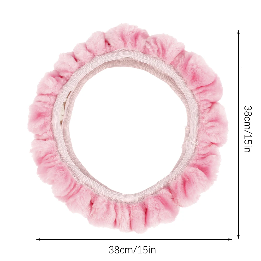 

Car Steering Wheel Cover Winter Universal Plush Cover Hand Brake Gear Position Gear 3PCS Fur Cover Car Interior Accessories