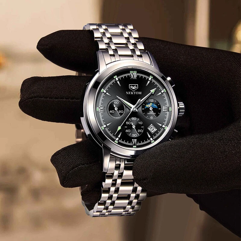 

2021 Fashion Men's Watch Business Quartz Movement Steel Band Luminous, Calendar Waterproof Number 8230 Relogio Masculino NEW