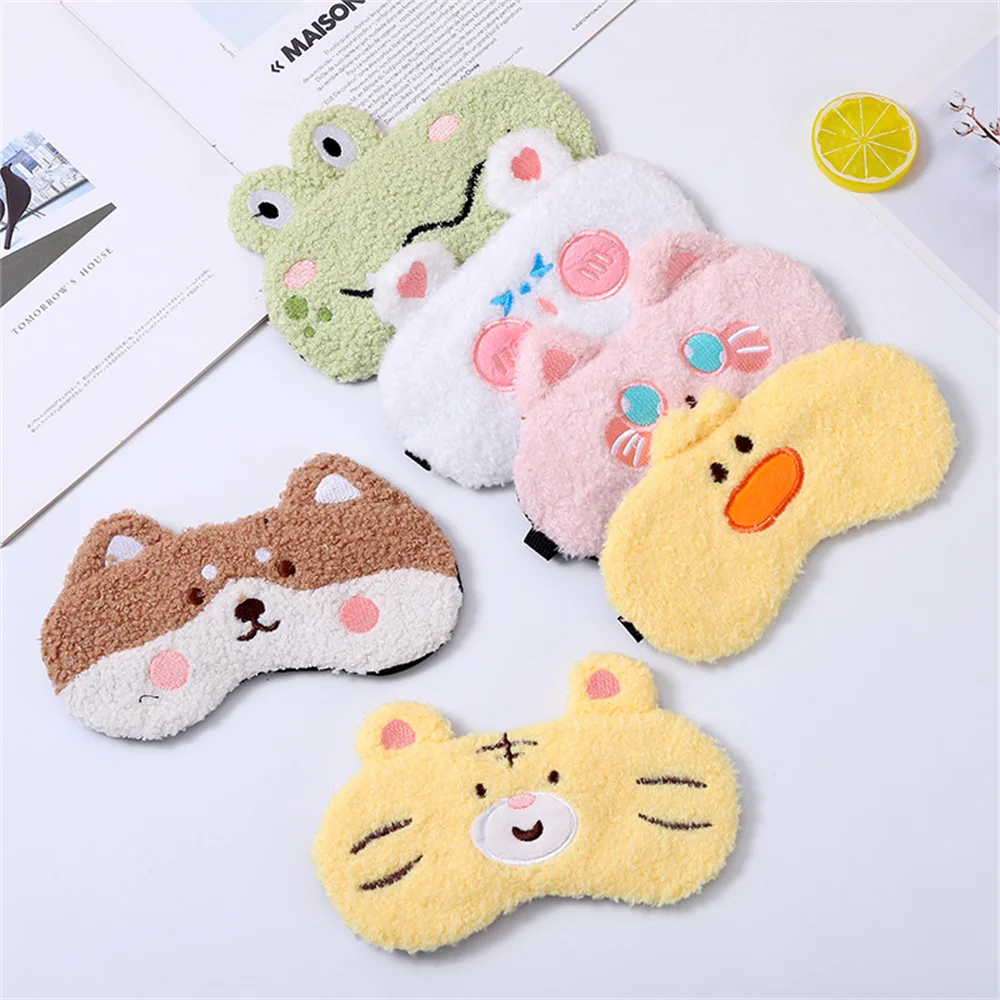 

Soft Plush Sleeping Eye Masks Blindfold Cartoon Rabbit Eye Cover Sleep Shade Eyepatch Bandage Eyelashes Relax Nap Aid Eye Patch