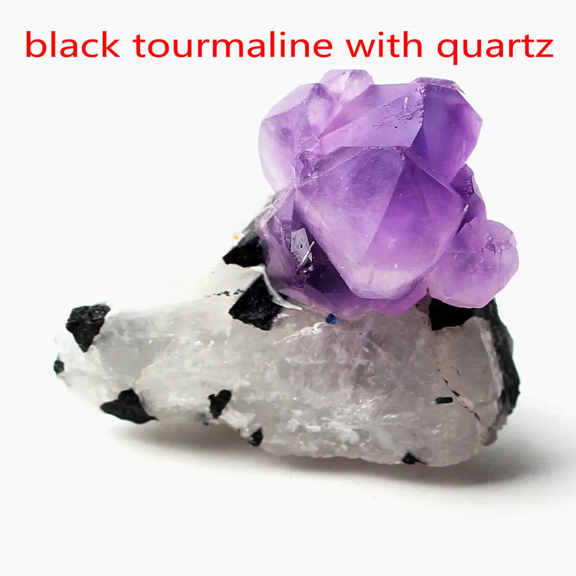 tourmaline quartz 1 шт. смешанный природный Аметист Кристалл кластер с рок Грубые каменные минералы образец Рейки Исцеление Декор красочный подарок - Цвет: tourmaline quartz
