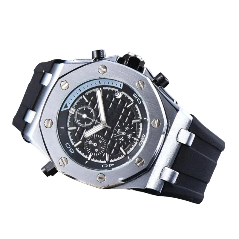 

2021 men's watch European and American carbon fiber grain fashion brand quartz watch Black pointer quartz Sports Watch