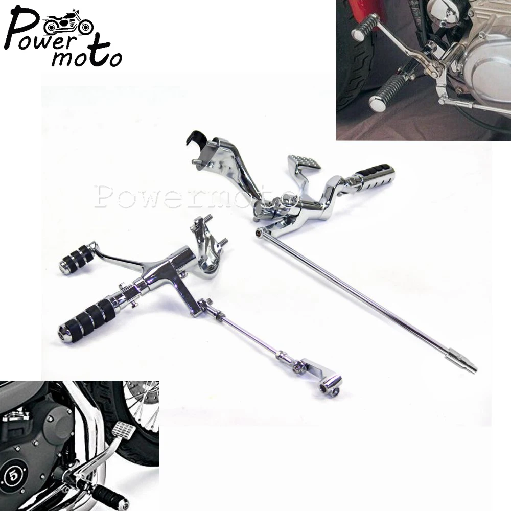 

For Harley Sportster 1200 Custom Super Low 883 Iron Super Low 2014-17 Chrome Motorcycle Footrest Peg Linkage Forward Control Kit