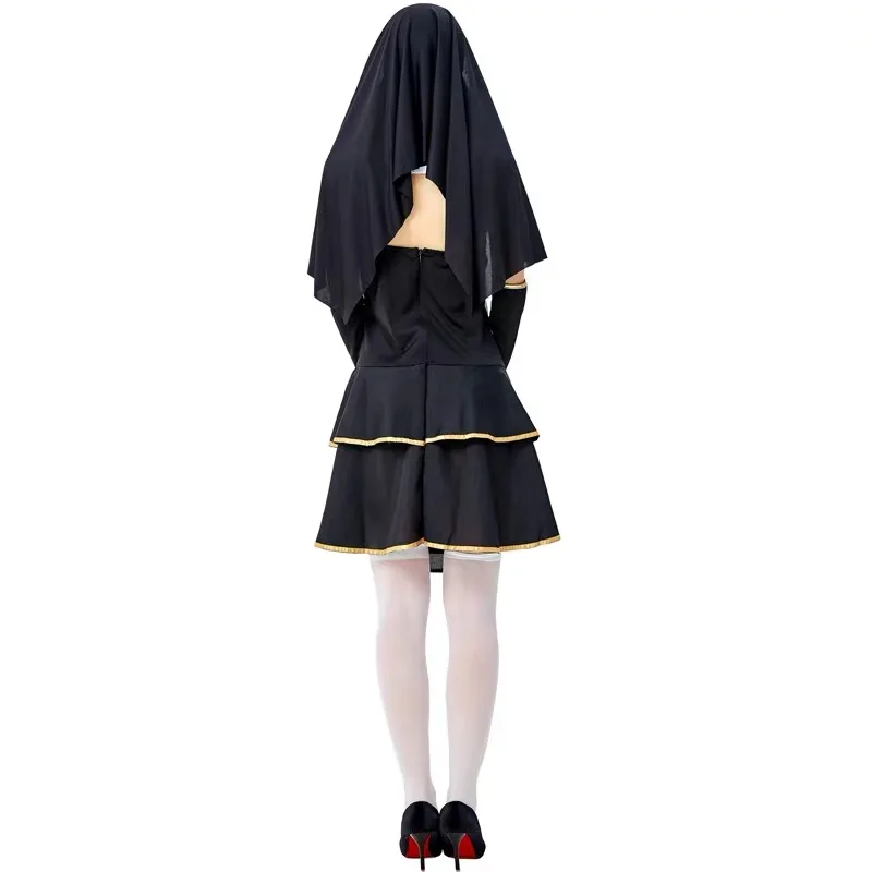 

Sexy Female missionary Cosplay Women Halloween Nun Costumes Carnival Purim parade Masquerade Nightclub Bar Role play party dress