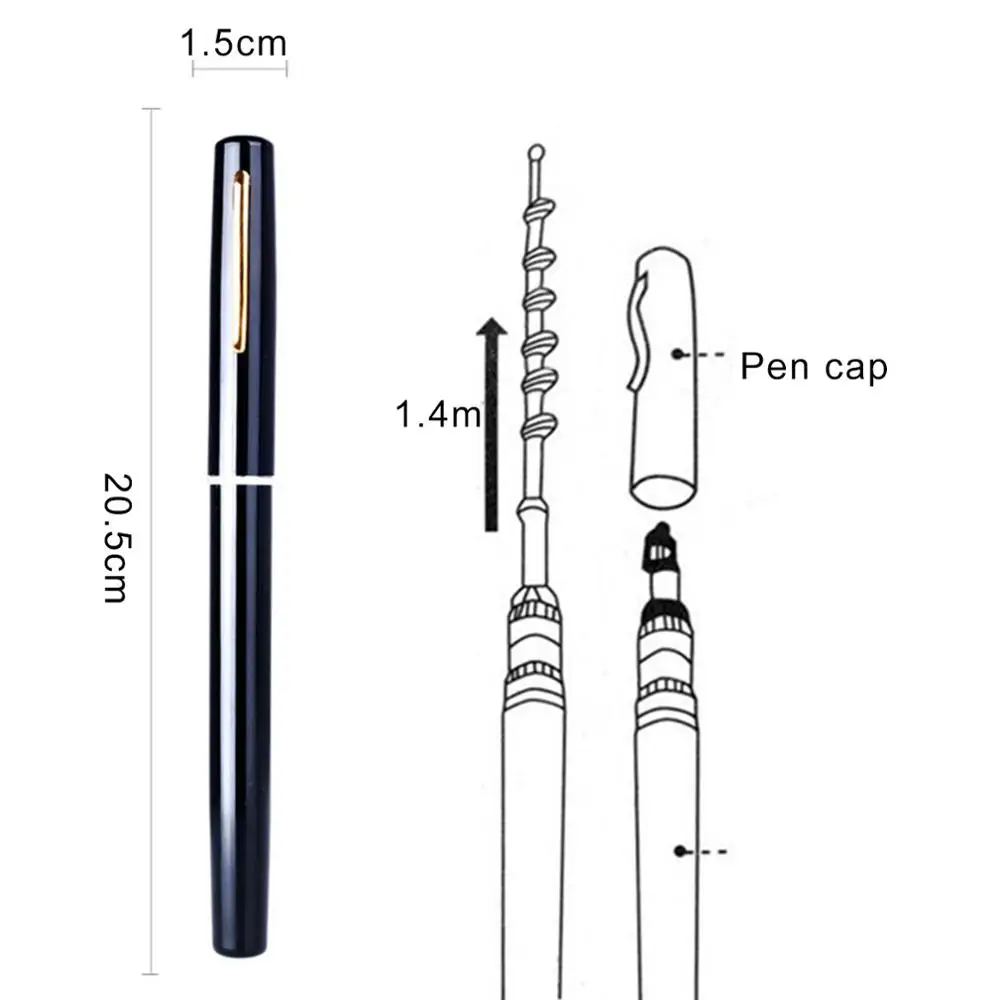 

1M/1.4M Portable Folded Fountain Pen Fishing Rod Telescopic Mini Pocket Fishing Pole Rod With Spinning Reel Wheel