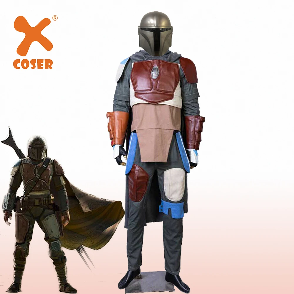 Xcoser мандалорский костюм косплей со шлемом полный комплект Хэллоуин Copslay вечерние