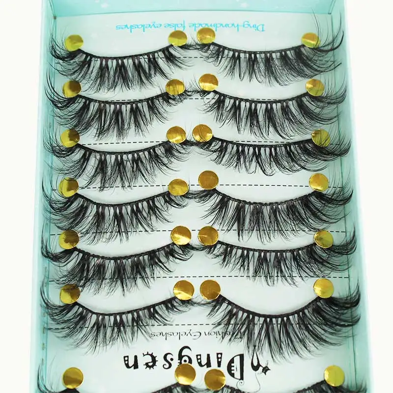 Натуральные длинные накладные ресницы 10 пар искусственные ручной работы для