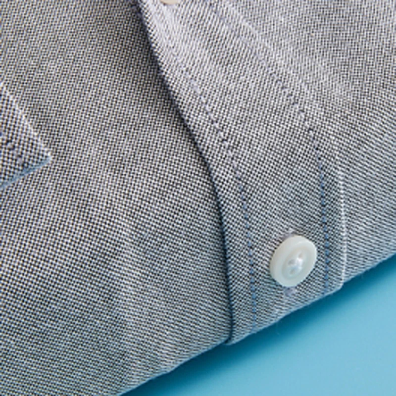 

Hzirip 2021 New Spring And Autumn Men's Fashion Oxford Solid Color Shirt Casual Lapel Pocket Long Sleeve Slim Professional