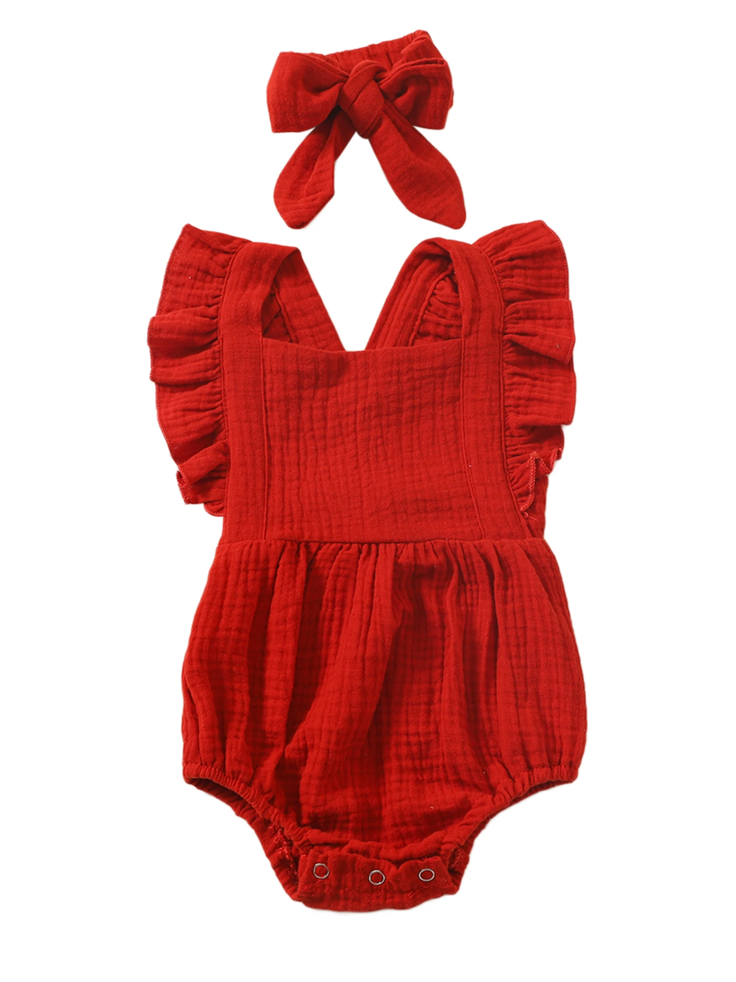 

2021 Новый Детский комбинезон для маленьких девочек, одежда из хлопка и льна повседневное одноцветное Цвет без рукавов с оборками легкий кост...