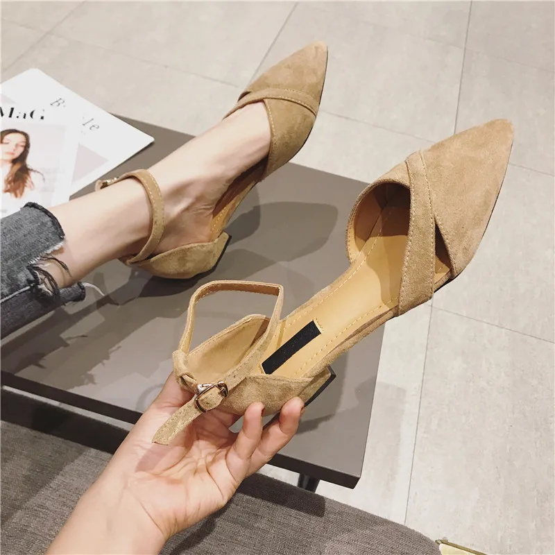 Размера плюс OL Офисные женские туфли из искусственной замши выше колена Женская