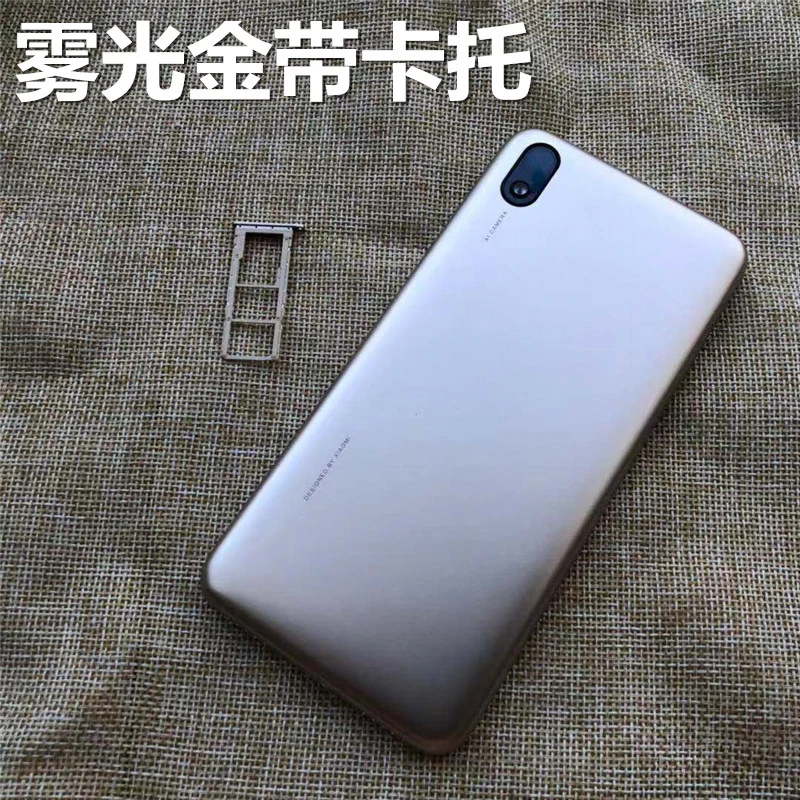 Gold with Card Для Xiaomi Redmi 7A задняя крышка аккумулятора задняя крышка корпуса задняя крышка камеры стеклянная линза Боковая клавиша запасные части - Цвет: Gold with Card