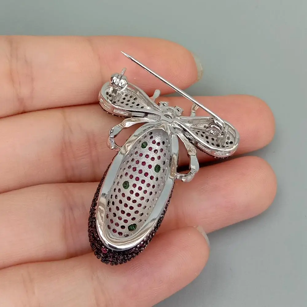 Y · YING брошь в виде насекомых с покрытием из белого золота булавка фуксия зеленый