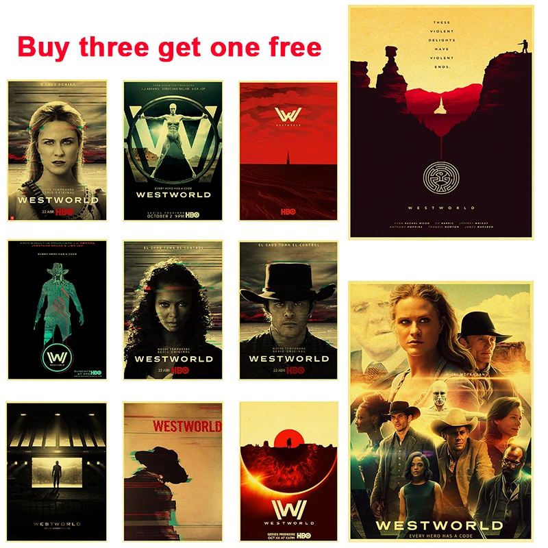 

Кофе-бистро A3 и A4 Westworld, украшение для спальни, гостиной, кабинета, арт-Декор, настенная лампа для мальчиков