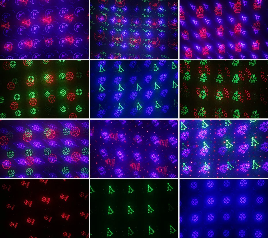 Инопланетянин открытый RGB 12 рождественские тематические узоры лазерный проектор огни водонепроницаемый сад открытый Рождественская елка праздничное освещение