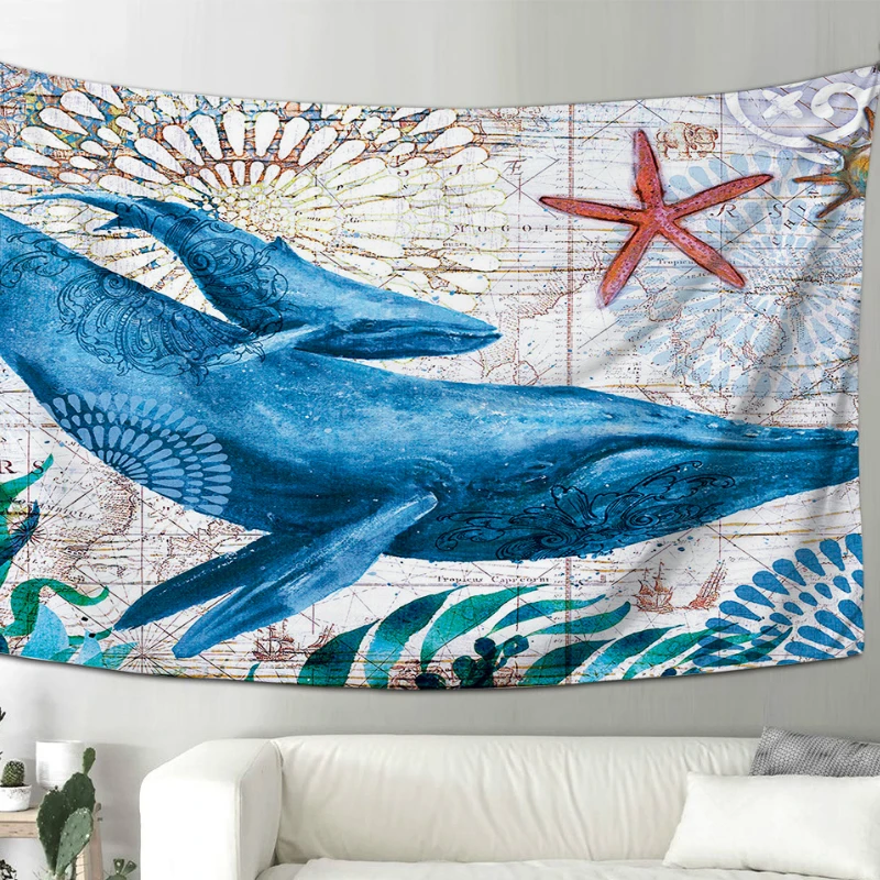 Забавный задорный моющийся креативный гобелен с морскими черепахами