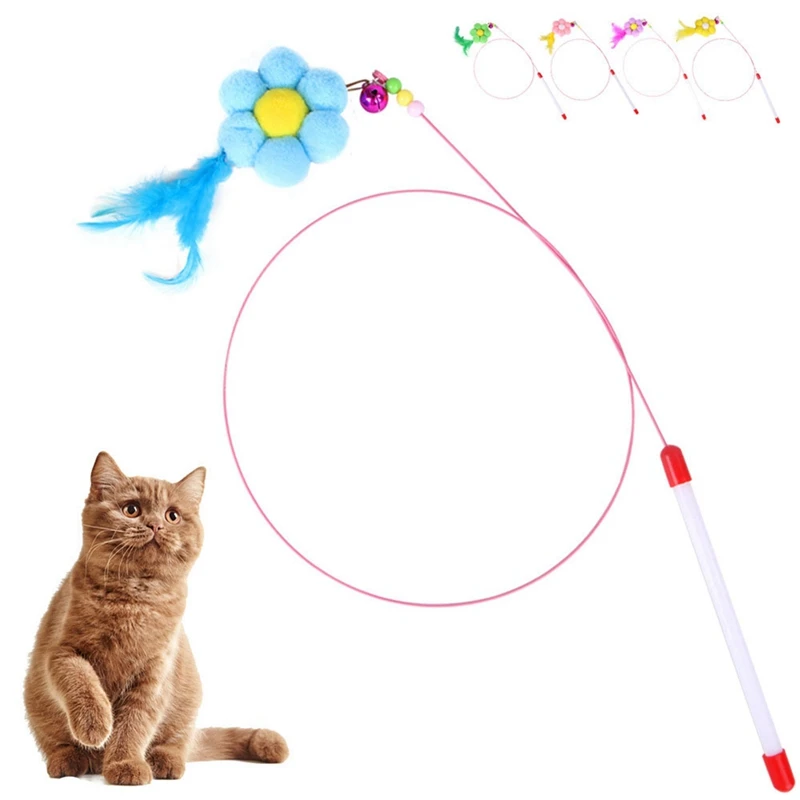 1 шт. перьевые игрушки для кошек котенок Забавный цветной жезл кошачья палочка