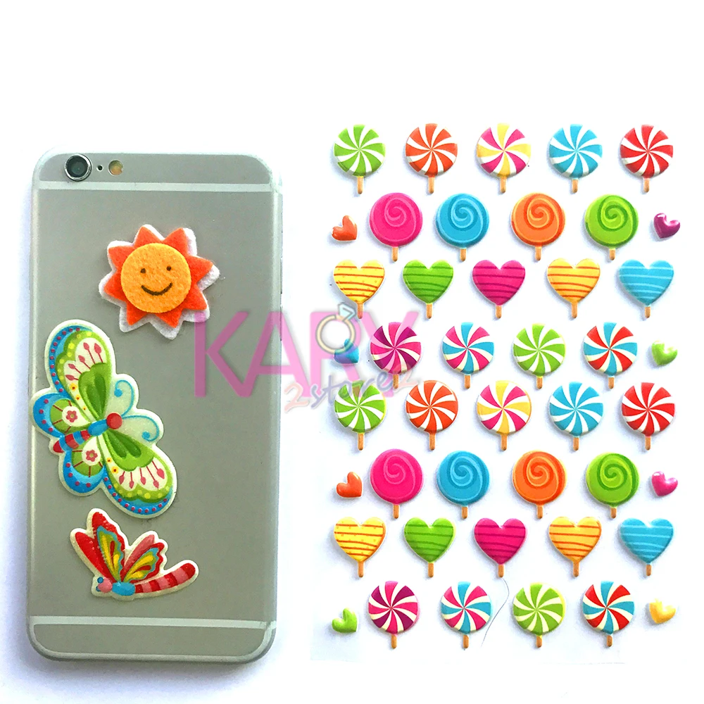 Милые Красочные леденцы сладкие конфеты сахар-булочка наклейки с пузырьками