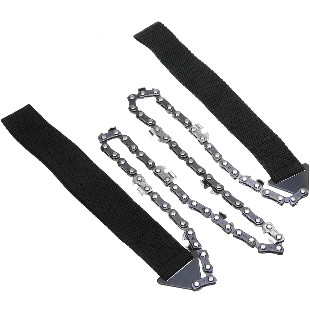 

1pc Pocket Survival Chain Saw Black/orange For Forest Harvesters/wood Sawing