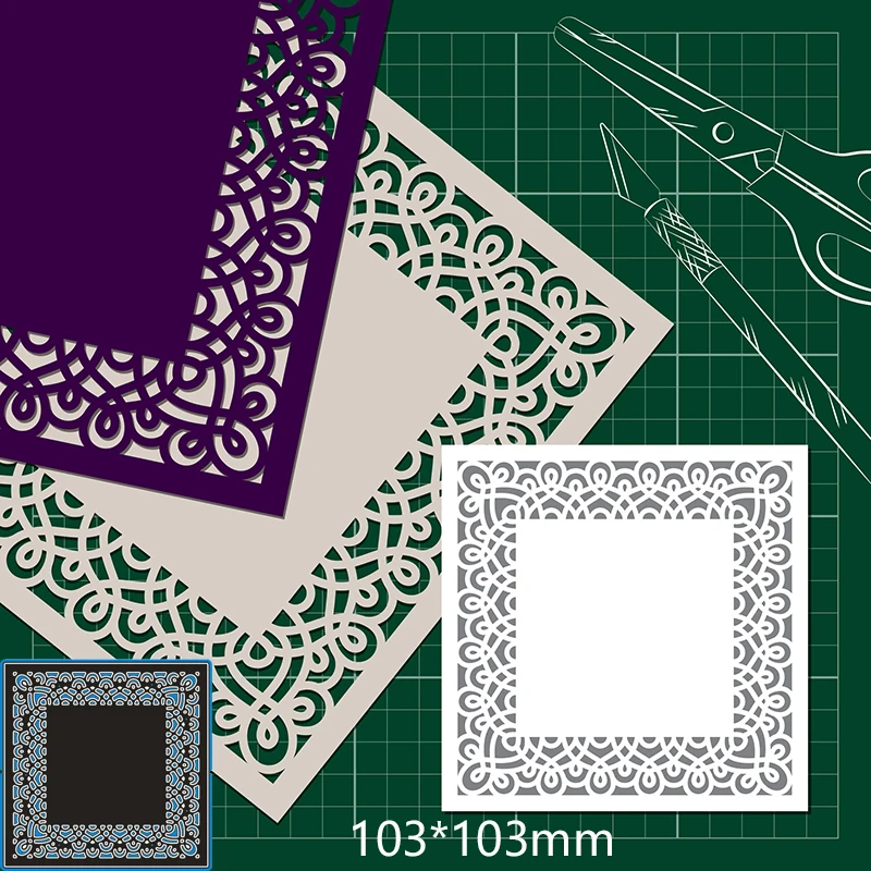 

Metal Cutting Dies Lace Square for Card DIY Scrapbooking Stencil Paper Craft Album Template 103*103mm
