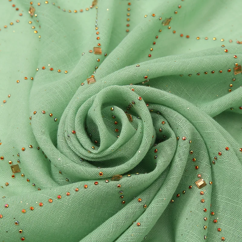 Хлопок чувство с ромбовидным узором длинный шарф Мусульманский платок-хиджаб