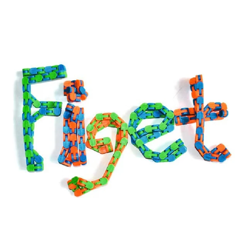 Cadena de rotaci&oacute;n para ni&ntilde;os y adultos, juguete antiestr&eacute;s, Spinner con cadena, pulsera, puzle de serpiente, juguete educativo colorido-5