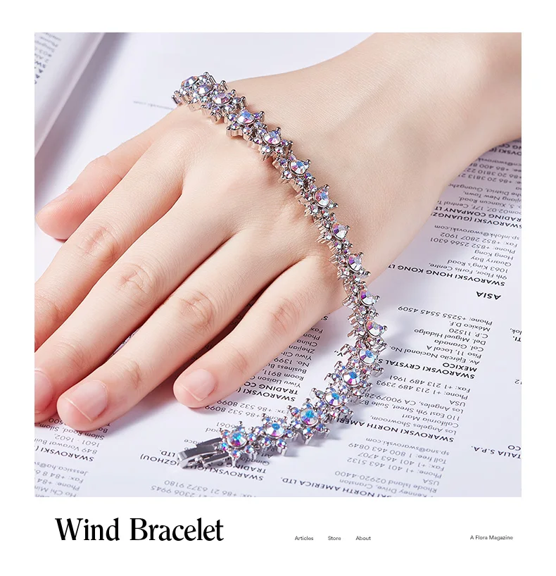 Cdyle, украшенные кристаллами Swarovski, браслеты, шарм, австрийские кристаллы, цветок, браслеты, Модные женские ювелирные изделия, лучшие подарки