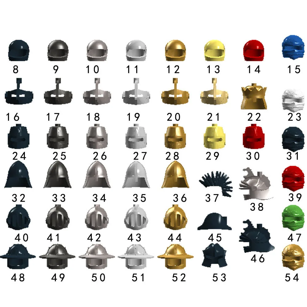 

Helmet armor shield weapon castle knight Crown King Dragon hat crash helmets accessory building block brick assemble particles
