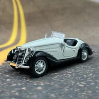 132 diecast car model toy classic vintage audi wanderer w25k roadster pull back with sound light children gifts